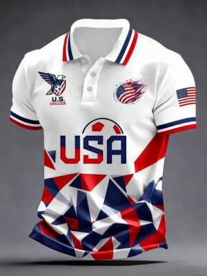 USA 2026 World Cup Polo Shirt Men's Fashion Game Day Apparel US Soccer Team Fan Gear Gifts