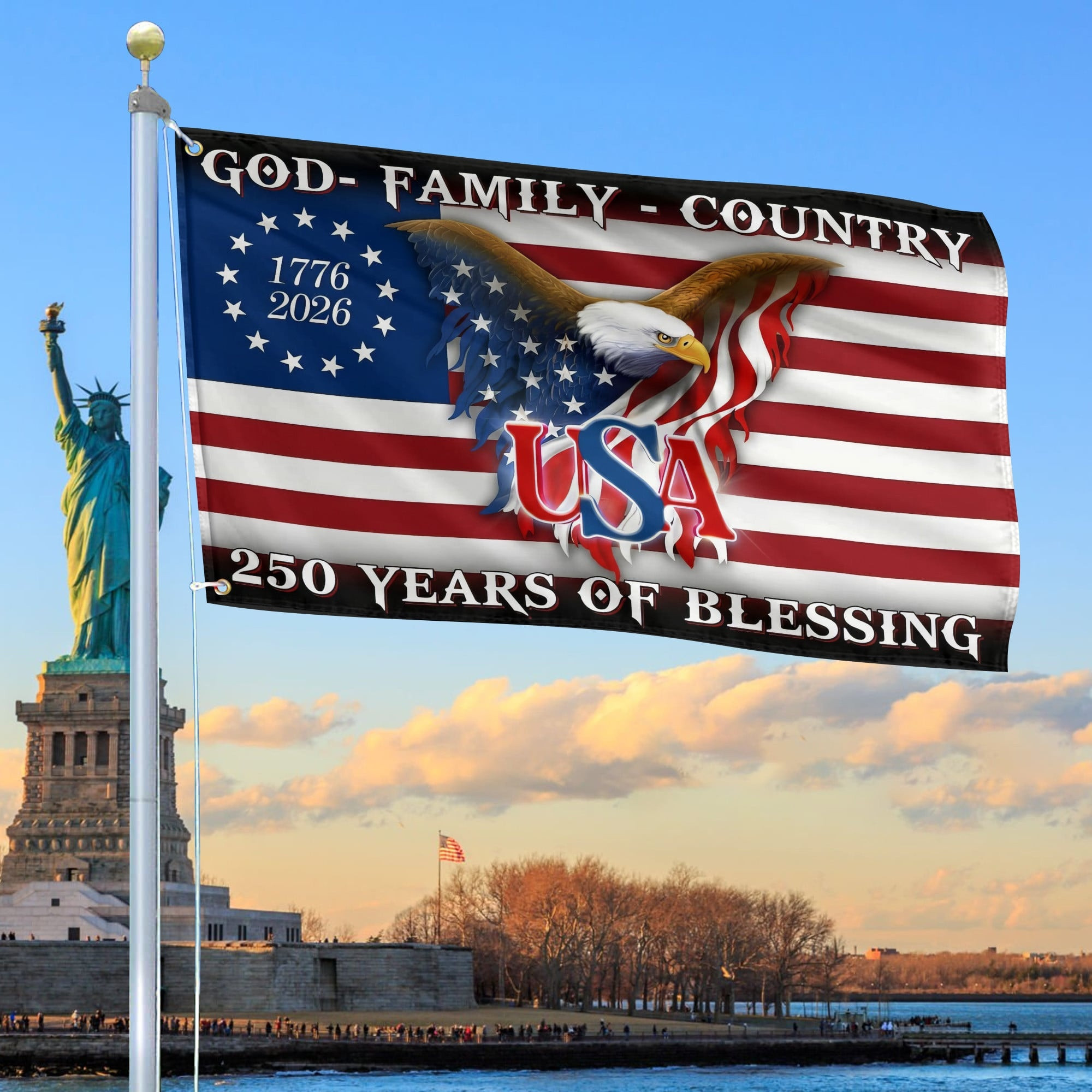 Eagle USA 250 Years Of Blessing Flag God Family Country American Flag Patriotic 1 Eagle USA 250 Years Of Blessing Flag God Family Country American Flag Patriotic