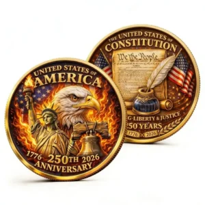 2026 USA 250th Anniversary Coin Liberty Eagle Constitution Patriotic Gift Decor
