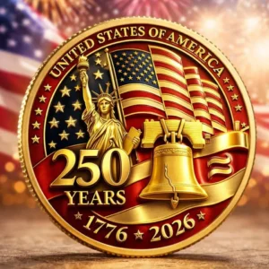 2026 USA 250th Anniversary Coin Liberty Bell Patriotic Collectible Gift Decor