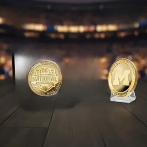 2026 Michigan Wolverines Men's Basketball National Champions Gold Coin