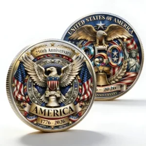 2026 USA 250th Anniversary Coin American Eagle Liberty Patriotic Gift Decor