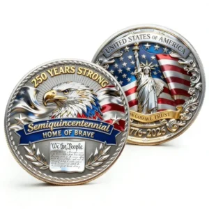 2026 USA 250th Anniversary Coin Eagle Liberty Patriotic Collectible Gift Decor
