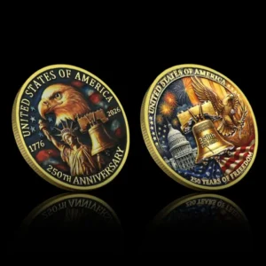 2026 USA 250th Anniversary Commemorative Coin Liberty Bell Eagle Challenge Coin