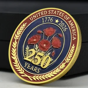 2026 USA 250th Anniversary Coin - Liberty Bell Poppies American Heritage Medal