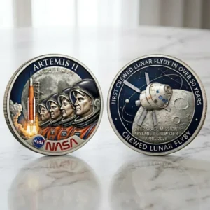 Artemis II Mission Challenge Coin - First Crewed Lunar Flyby 2026 Space Medal