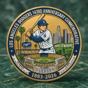 Los Angeles Dodger 143Rd Anniversary Commemorative Challenge Coin 1883-2026