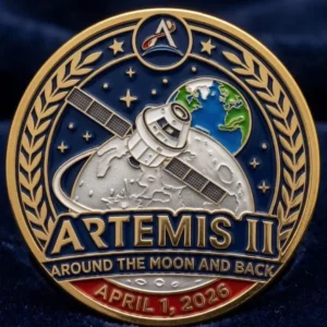 NASA Artemis II Coin Around The Moon And Back April 1 2026 Space Mission Medal