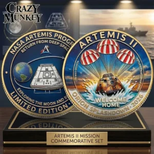 Orion Spacecraft Splashdown Artemis II Coin NASA Space Lunar 2026 Souvenir Gift