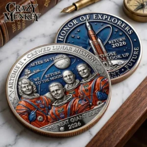 Honor Of Explorers Artemis II Coin NASA Space Mission Lunar 2026 Souvenir Gift