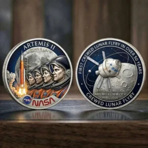 Artemis II Challenge Coin First Crewed Lunar Flyby April 2026 Space Medal
