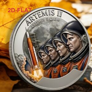 Coin Artemis II Mission Commemorative Coin - First Manned Lunar Flyby April 2026 Collectible coin