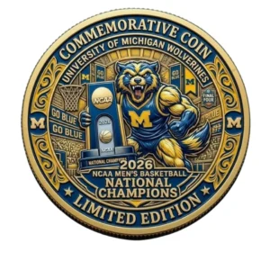 Michigan Wolverines 2026 Men's Basketball National Champions Coin