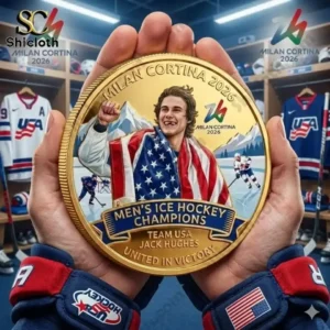 Milan Cortina 2026 Jack Hughes Ice Hockey Gold Medalist Coin