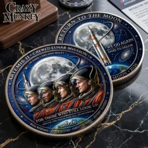 Lunar Mission Return To Moon Coin Artemis II 2026 Lunar Space Souvenir Gift