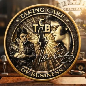 Elvis Presley Tcb Commemorative Gold 2026 Graceland Collectible Coin