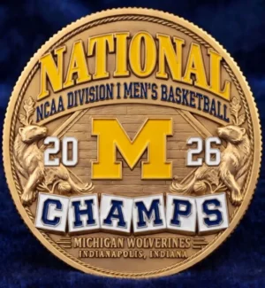 Michigan Wolverines 2026 National Champions NCAA Basketball Commemorative Coin