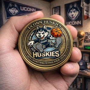 Connecticut Basketball Fan Coin - 2026 Men's Final Four Commemorative Gold Gift