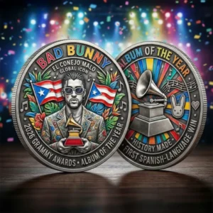 Bad Bunny 2026 Grammy Win Album Of The Year Commemorative Coin
