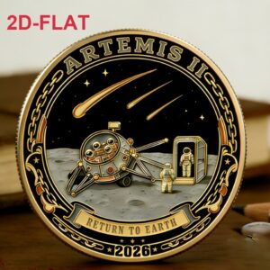 Coin Planar Artemis 2 2026 Mission Commemorative Coin: A Detailed Art Design Souvenir Collection