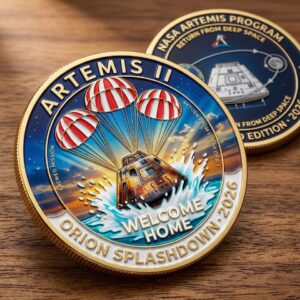 Artemis II Splashdown 2026 Commemorative Coin NASA Moon Mission Collectible