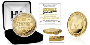 Michigan Wolverines 2026 NCAA Men's Basketball Champions Gold Plated Coin