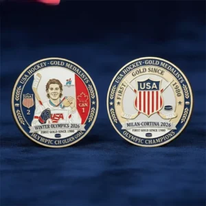 Jack Hughes 2026 Olympic Hockey Gold Medal Coin