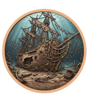 Shipwreck Colorized 5 Oz Coin Liberia 2026