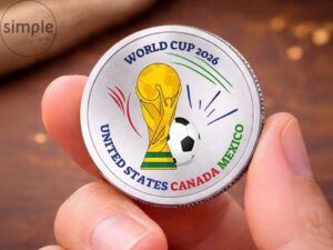World Cup 2026 Commemorative Coin Silver: Soccer Fan Collectible USA Canada Mexico Tournament Coin