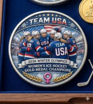 Team USA 2026 Olympics Ice Hockey Gold Medal Champions Coin