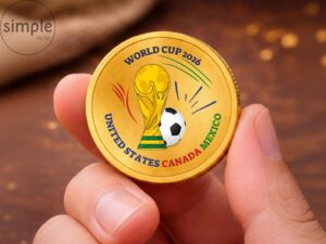 World Cup 2026 Commemorative Coin Gold: Soccer Fan Collectible USA Canada Mexico Tournament Coin