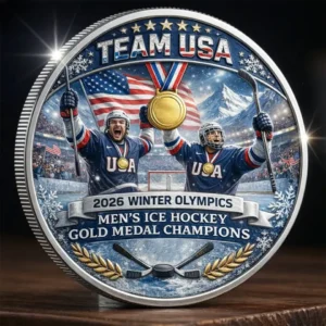 Team USA 2026 Olympics Men Ice Hockey Gold Medal Champions Coin