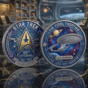 Star Treks Boldly Go 60Th Anniversary 2026 Commemorative Challenge Coin