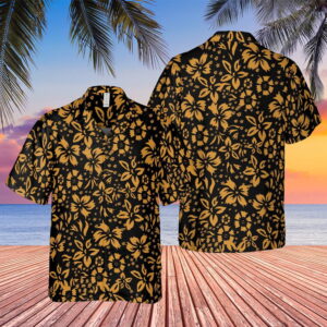 Fear And Loathing In Las Vegas Raoul Duke Gold Hibicus Hawaiian Shirt