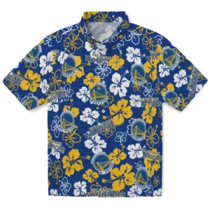 Golden State Warriors Hibiscus Bloom Hawaiian Shirt