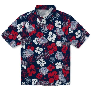 Gonzaga Bulldogs Hibiscus Bloom Hawaiian Shirt