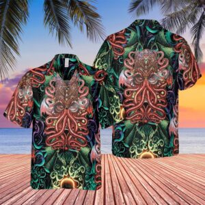 Scarface Tony Montana Al Pacino Tropical Bird Leaf Flowers Hawaiian Shirt