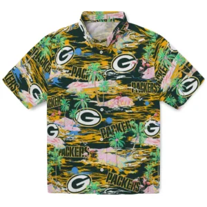 Green Bay Packers Flamingo Retreat 2026 Hawaiian Shirt