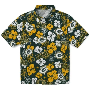 Green Bay Packers Hibiscus Bloom Hawaiian Shirt
