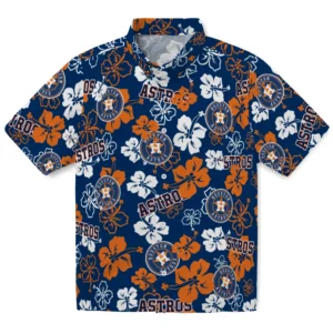 Houston Astros Hibiscus Bloom Hawaiian Shirt