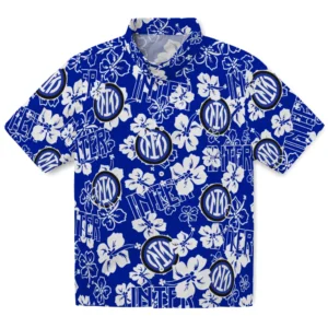 Inter Milan Hibiscus Bloom Hawaiian Shirt