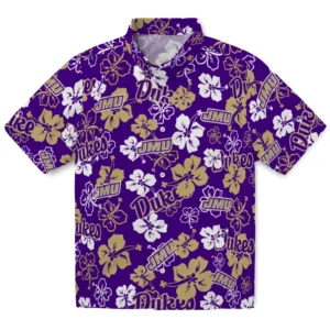 James Madison Dukes Hibiscus Bloom Hawaiian Shirt