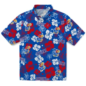 Kansas Jayhawks Hibiscus Bloom Hawaiian Shirt