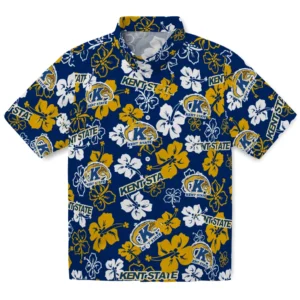 Kent State Golden Flashes Hibiscus Bloom Hawaiian Shirt