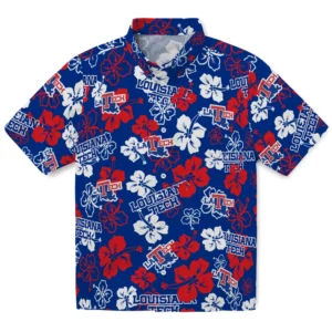 LA Tech Hibiscus Bloom Hawaiian Shirt