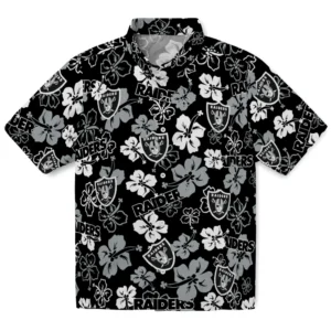 Las Vegas Raiders Hibiscus Bloom Hawaiian Shirt