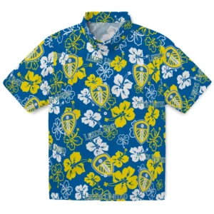 Leeds United Hibiscus Bloom Hawaiian Shirt