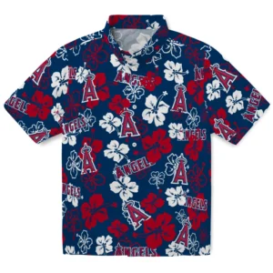 Los Angeles Angels Hibiscus Bloom Hawaiian Shirt