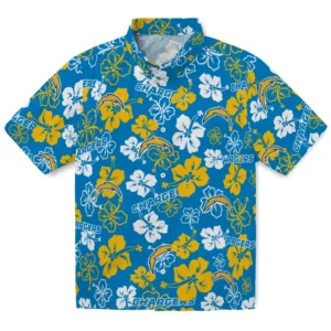 Los Angeles Chargers Hibiscus Bloom Hawaiian Shirt