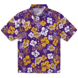 Los Angeles Lakers Hibiscus Bloom Hawaiian Shirt